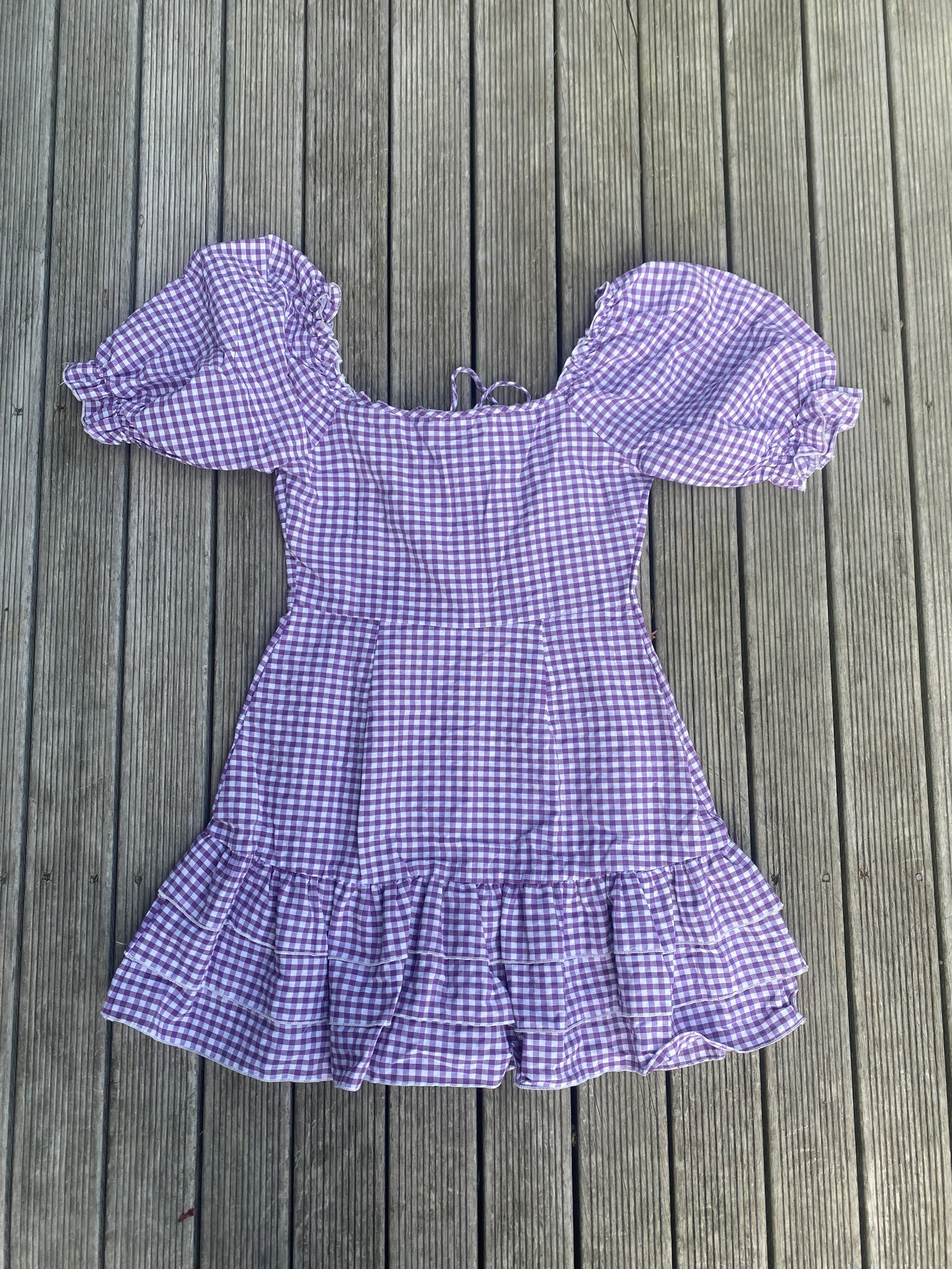 The cutest Purple and white gingham dress