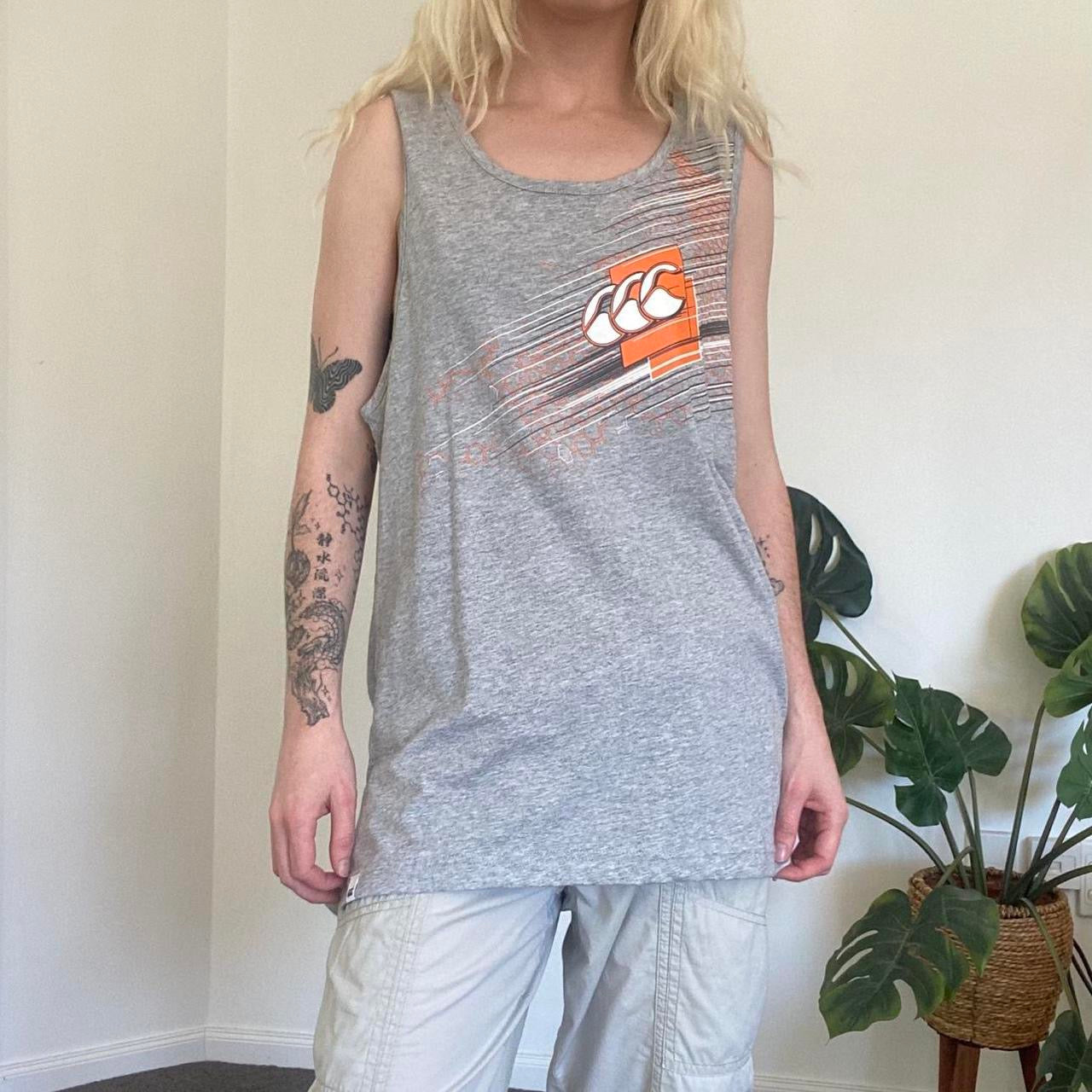 Y2K Grey Canterbury sportswear tank top