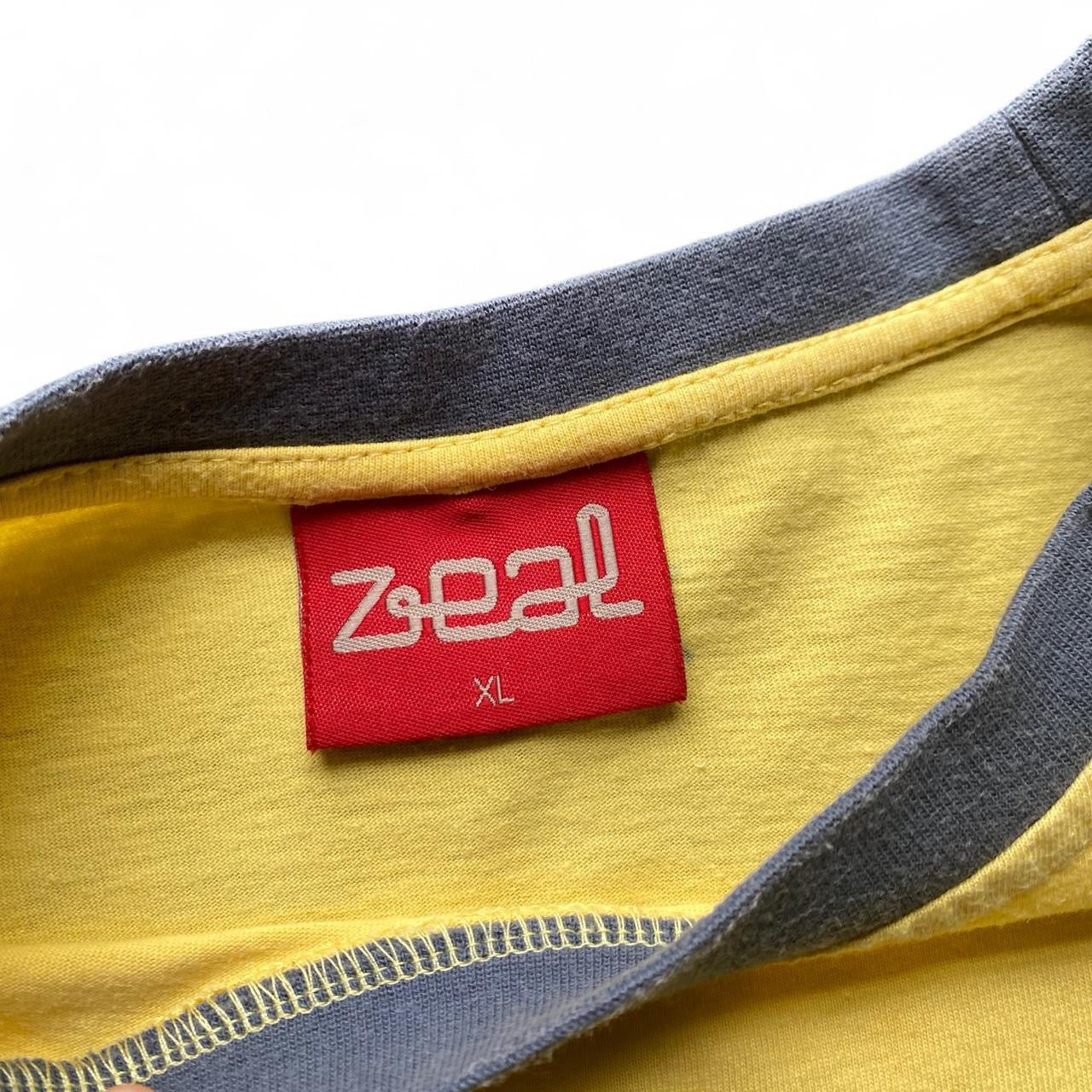 Sick Y2K Yellow and Grey zeal surf tee