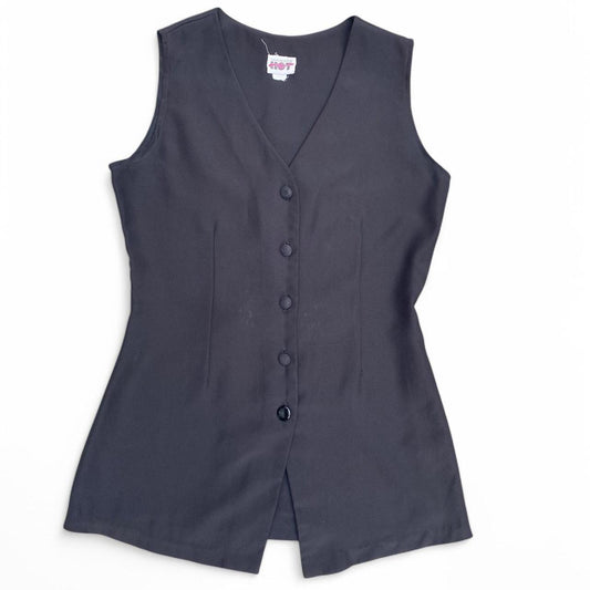 Vintage 90s Black button-up vest