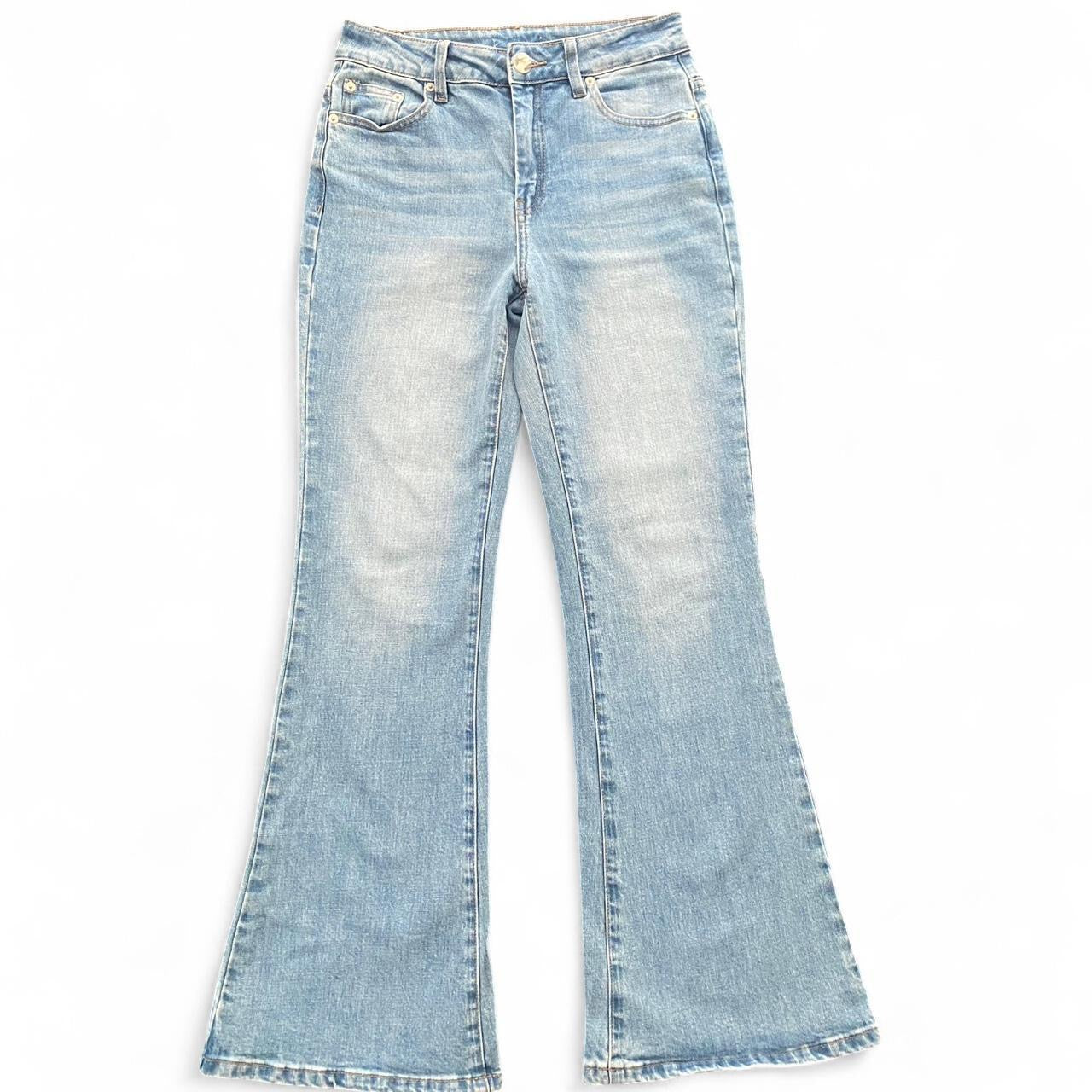 Light blue high waisted flare jeans