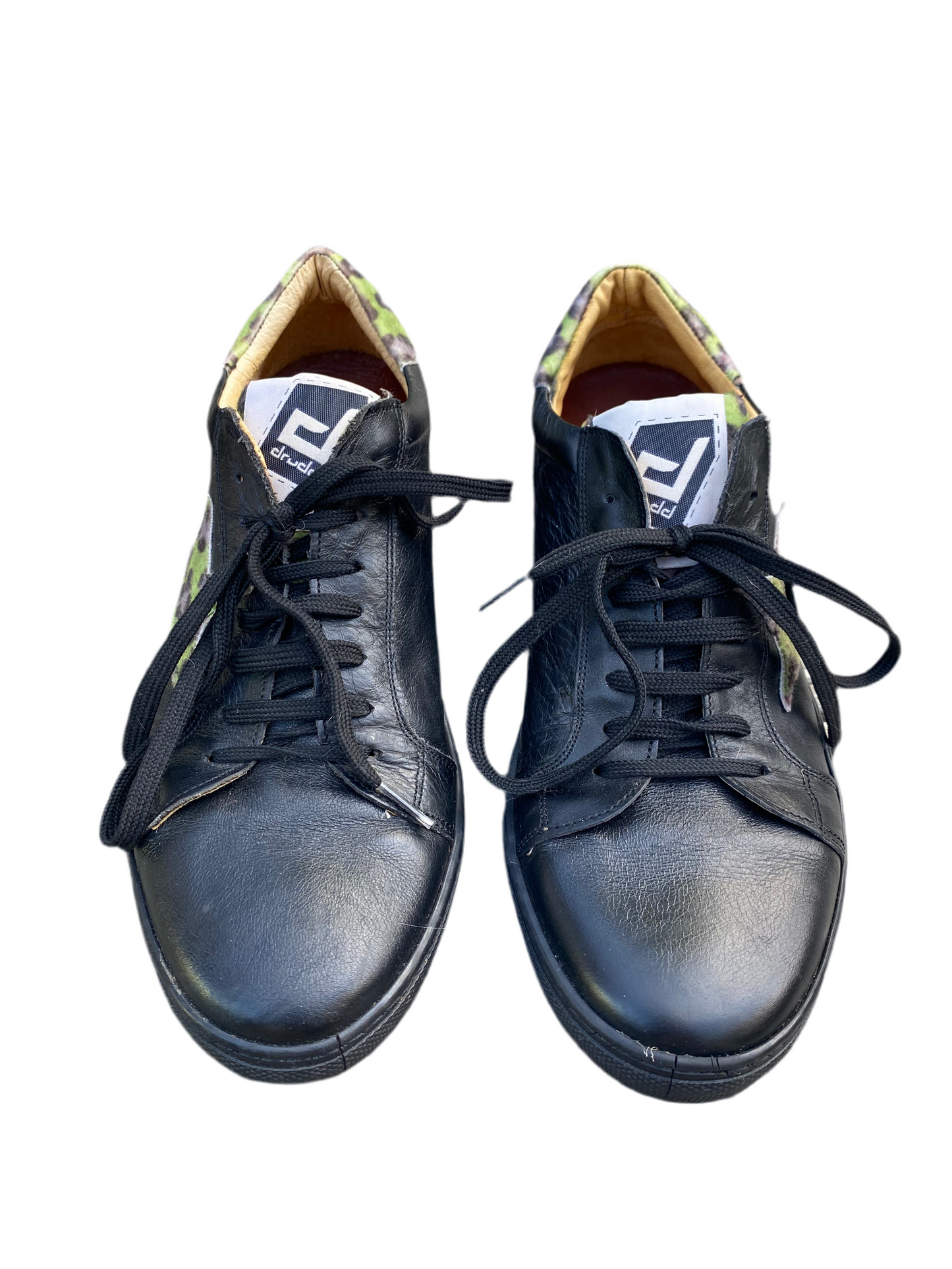 Sick Drudd Leather Leopard Print Star Sneakers