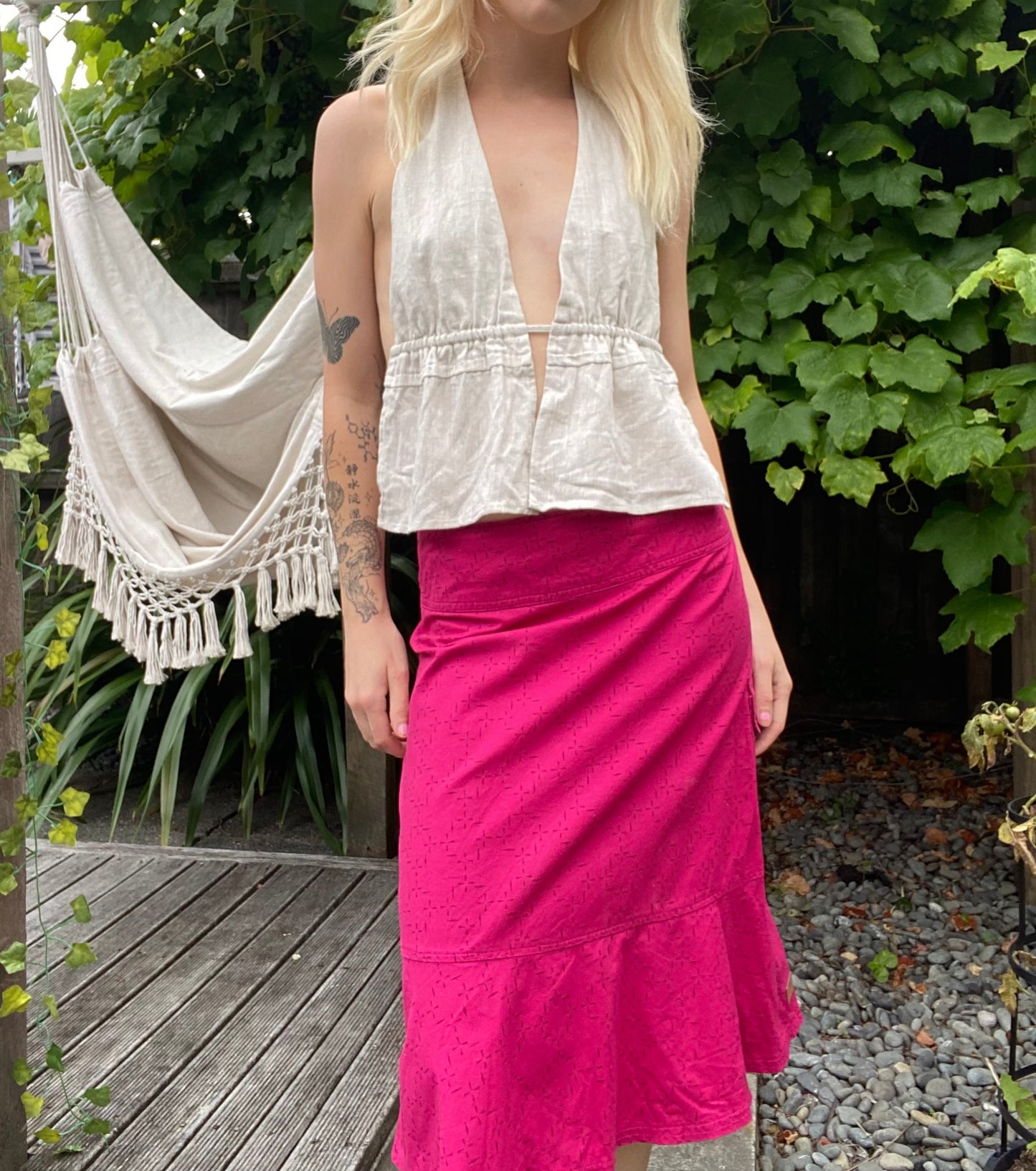 Kathmandu magenta pink midi skirt
