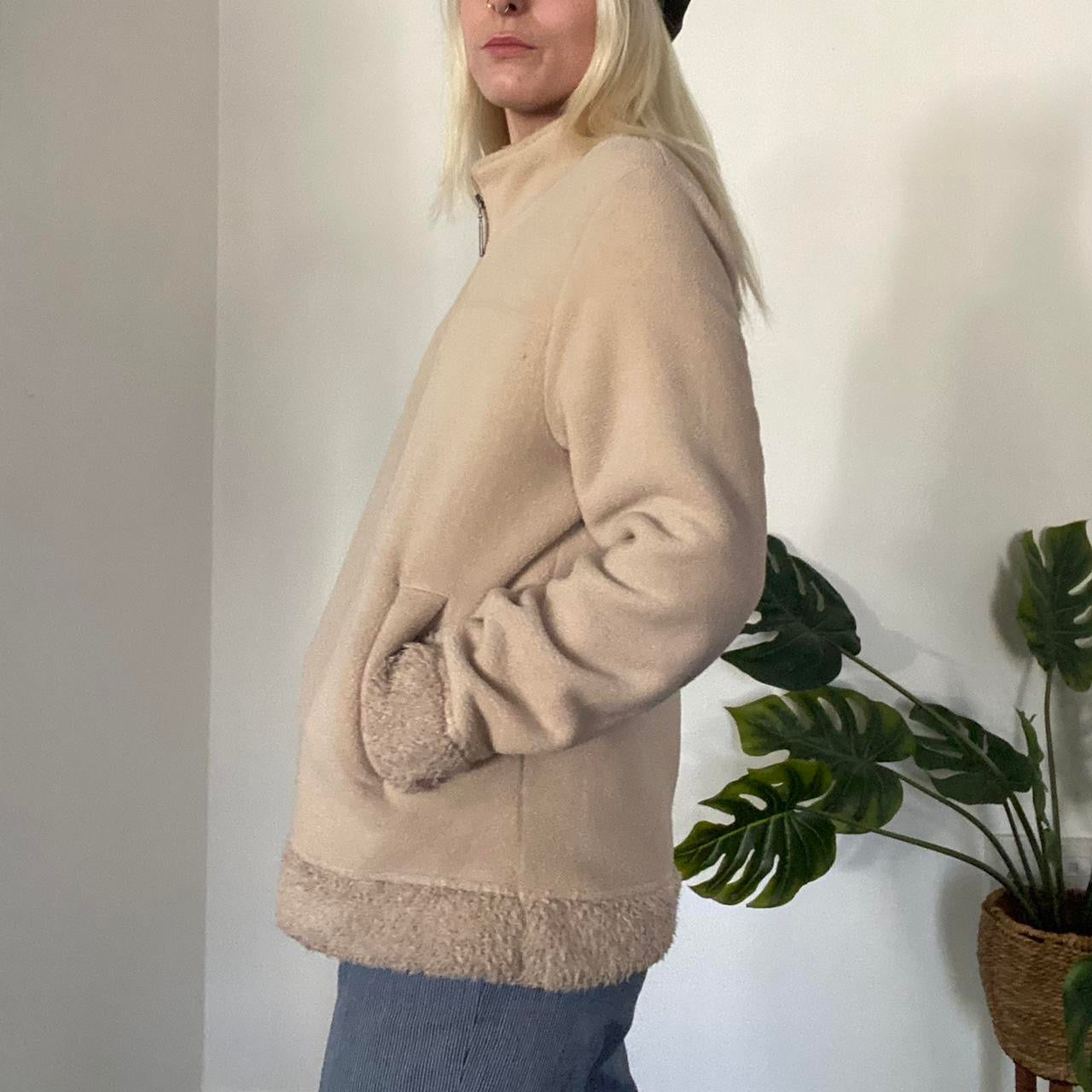 Vintage tan fleece zip up jacket