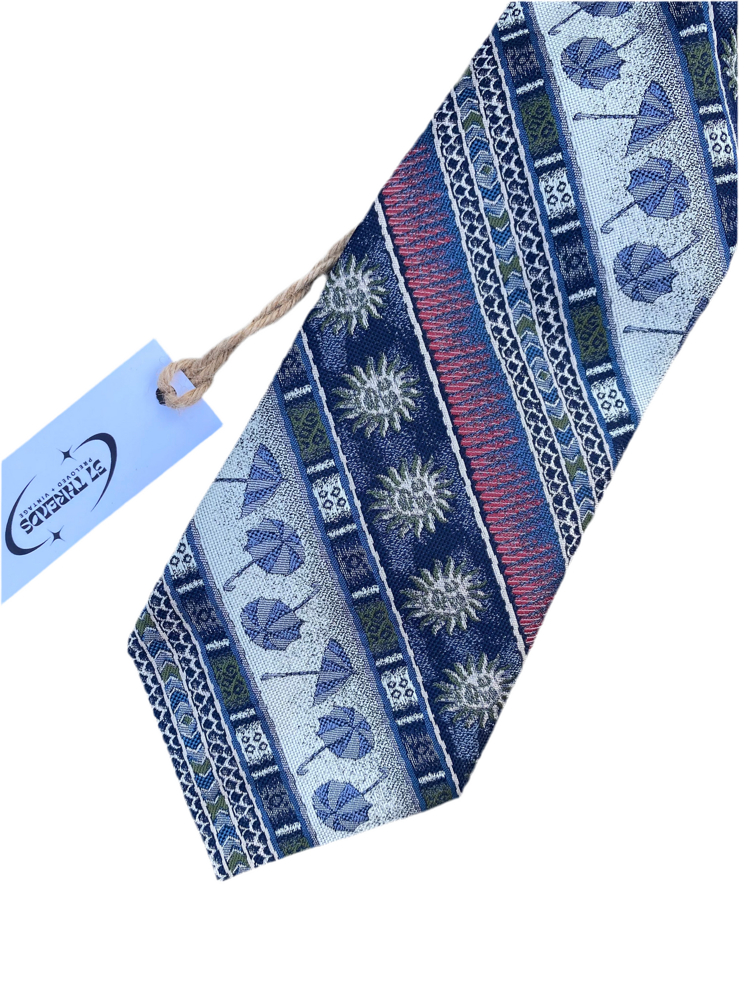 90s Vintage printed stripe tie