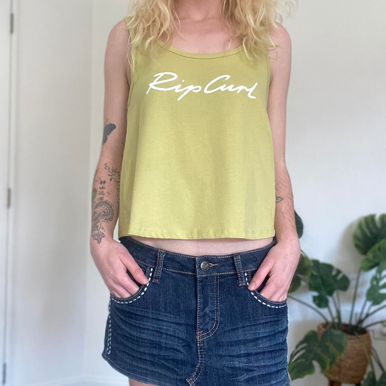 Cute Green cropped Rip Curl tank top