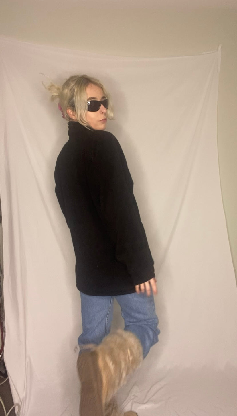 Vintage Black Zip Up Fleece Jumper
