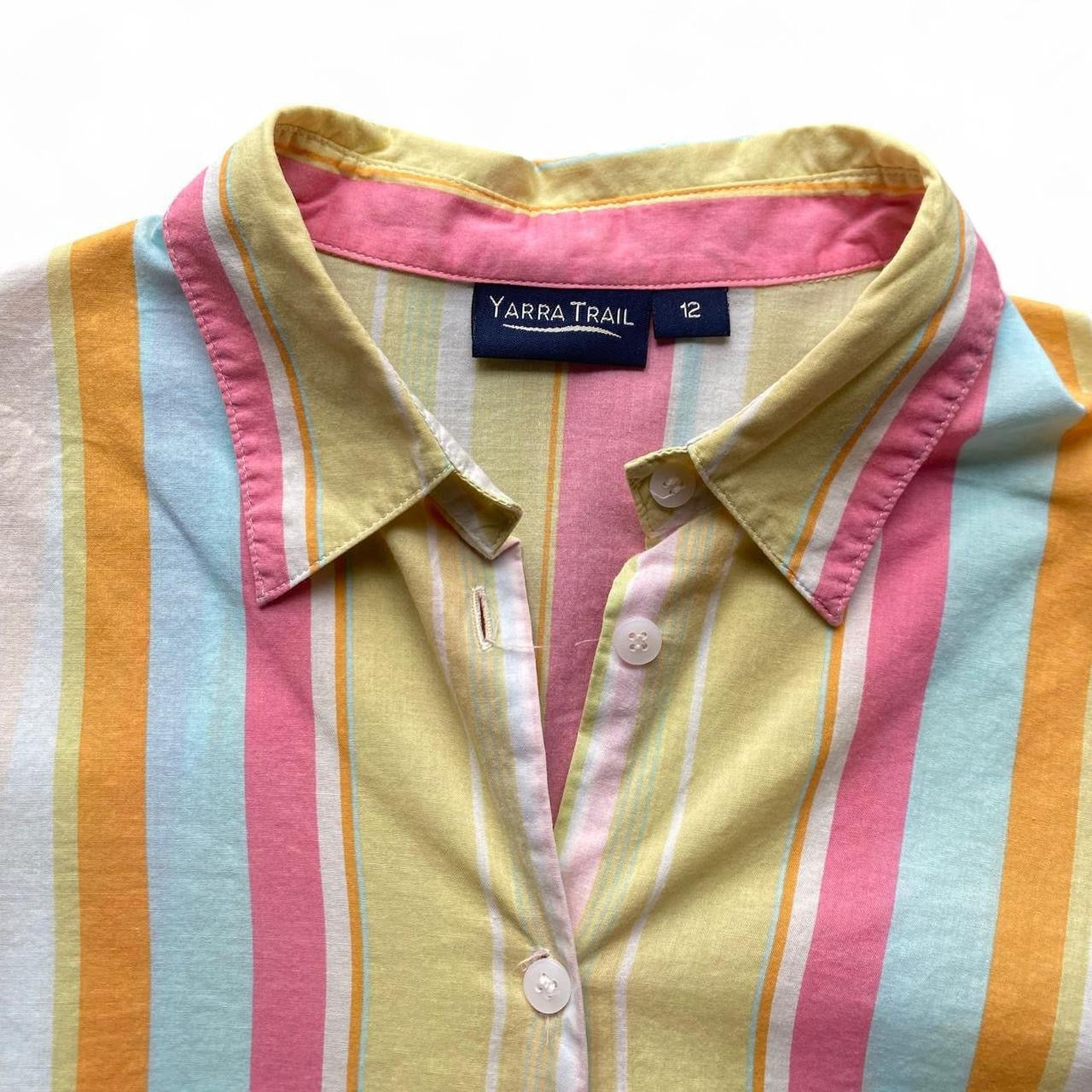 Y2K Multicolour striped button-up shirt