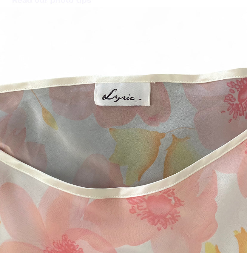 Pink floral fairy midi slip dress