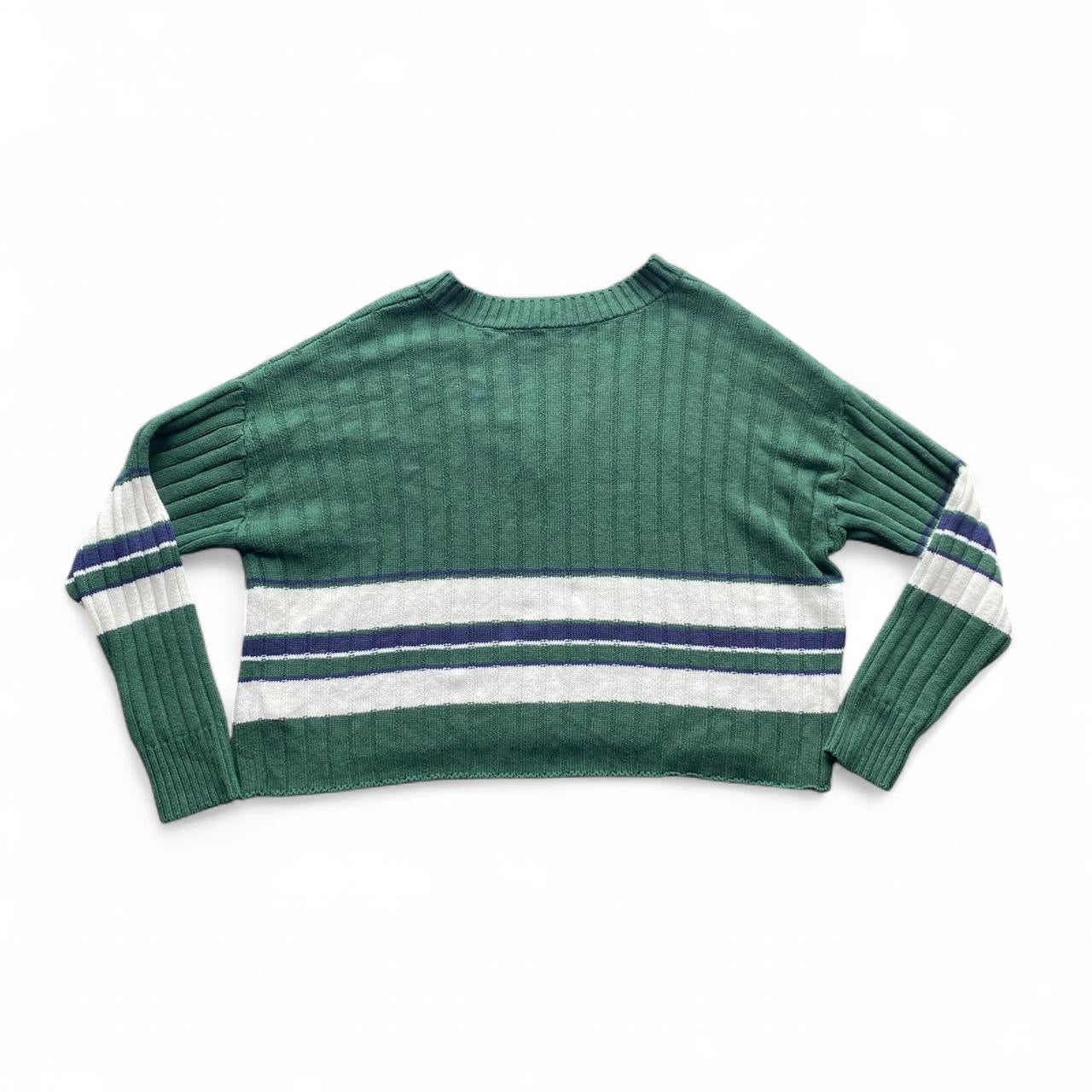 Green and white Striped jumper