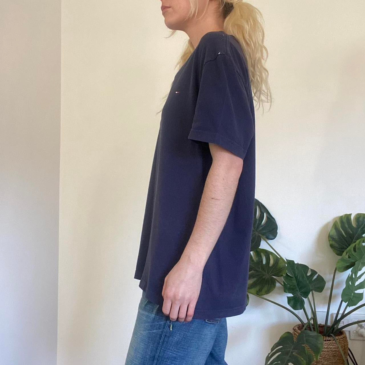 Navy Blue Tommy Hilfiger V-Neck cotton t-shirt