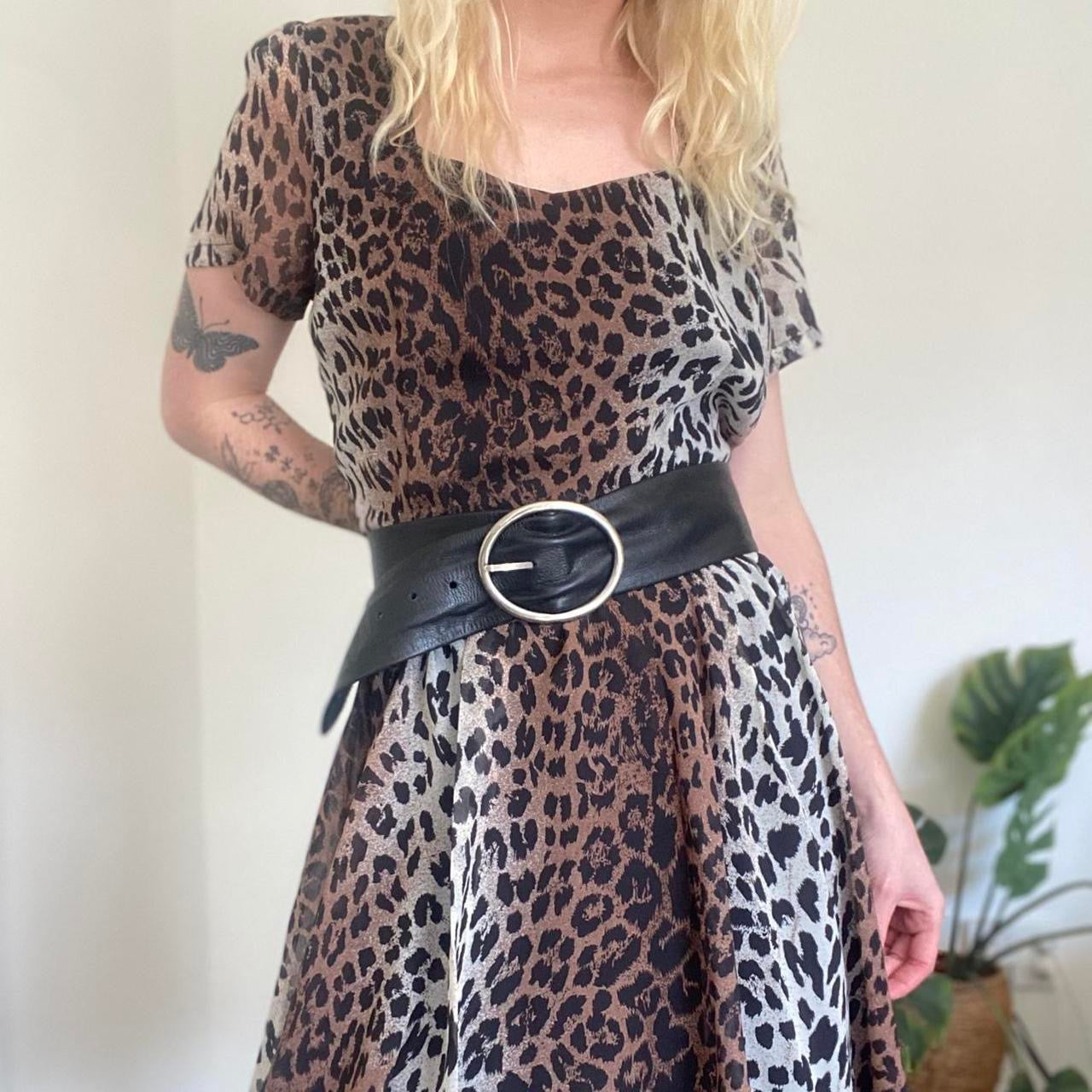 Cute babydoll Leopard print mini dress