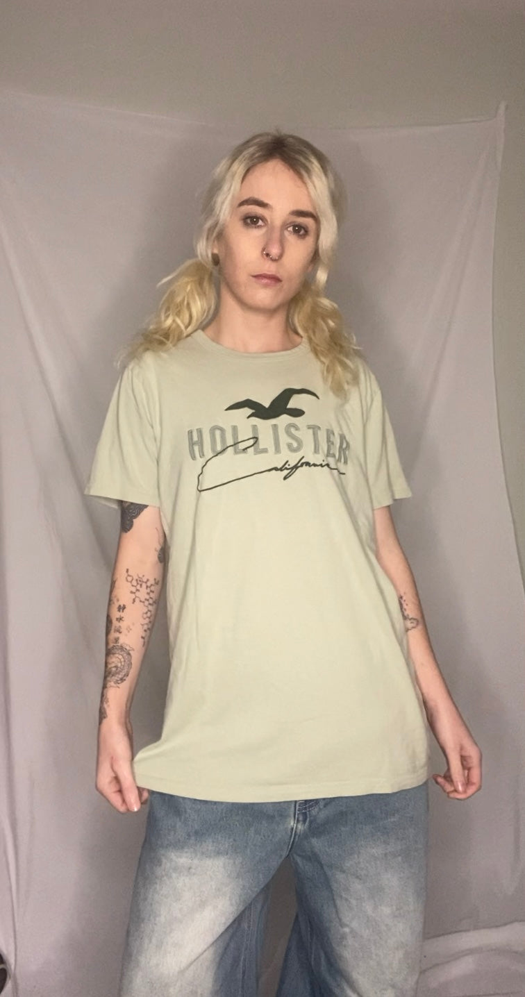 Cute sage green Hollister graphic tee!