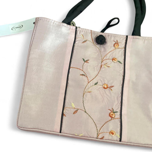 Baby Pink Japanese Style embroidered handbag