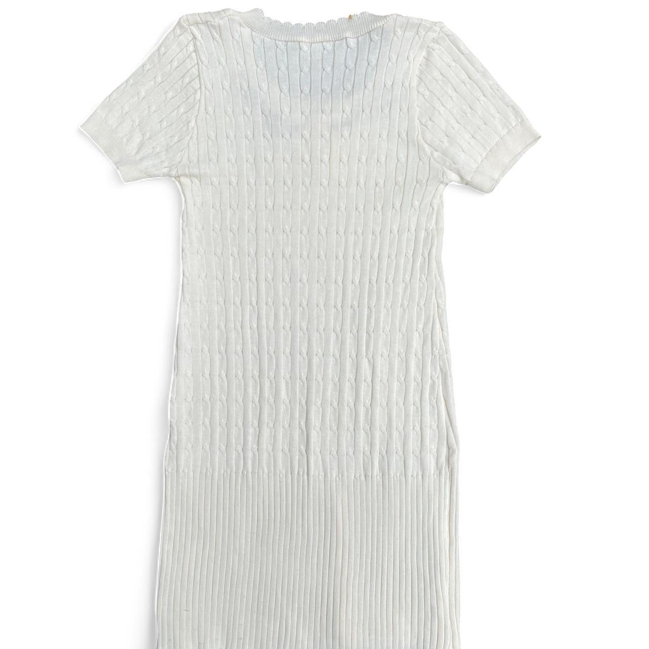 The cutest cream knit dress with black bow