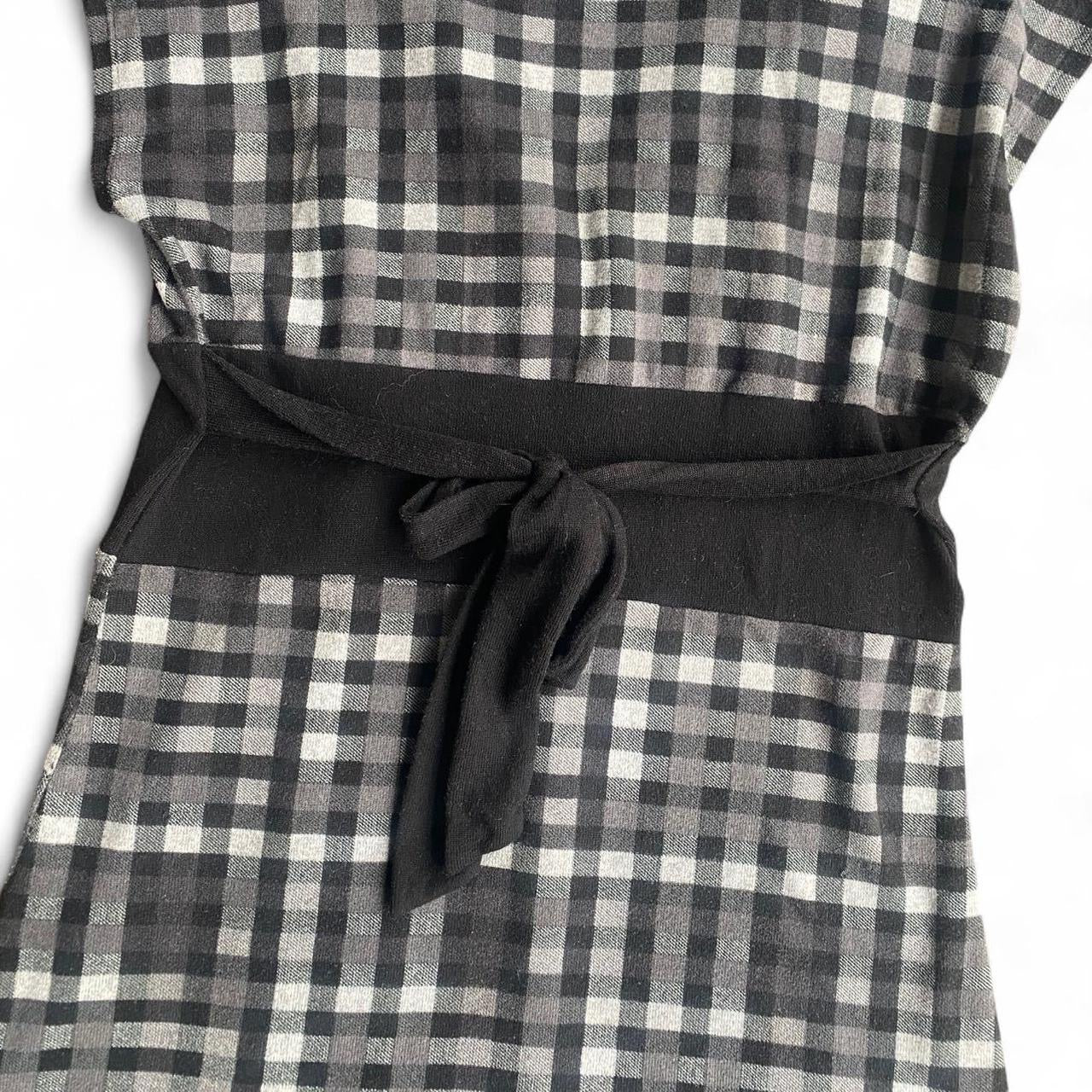 Grey and black plaid Y2K Ignite babydoll top with black belt