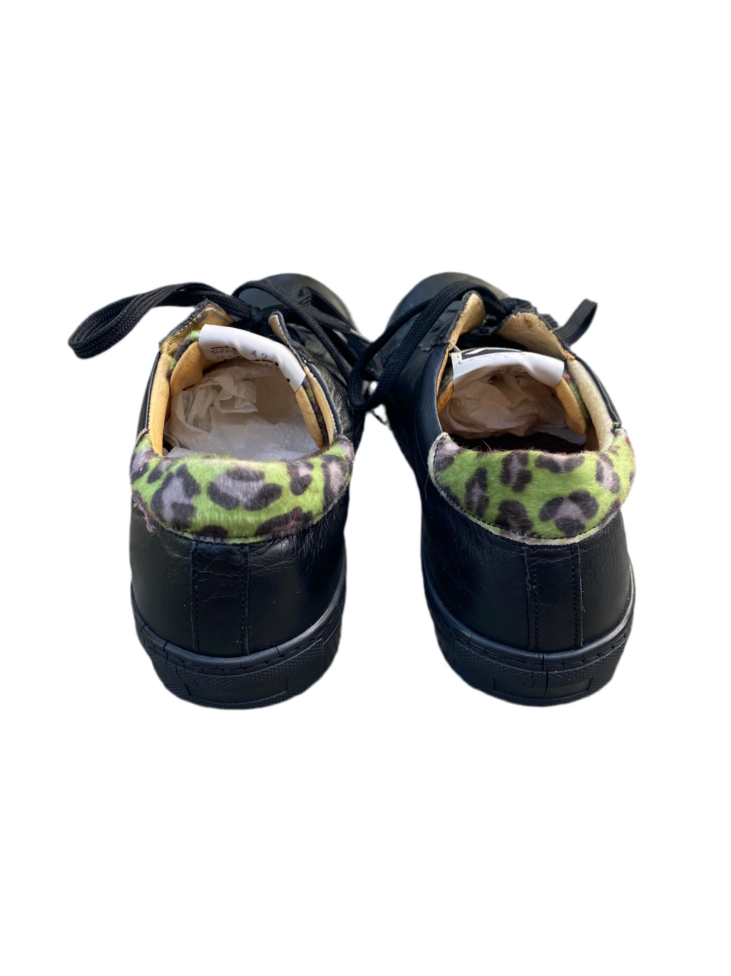 Sick Drudd Leather Leopard Print Star Sneakers