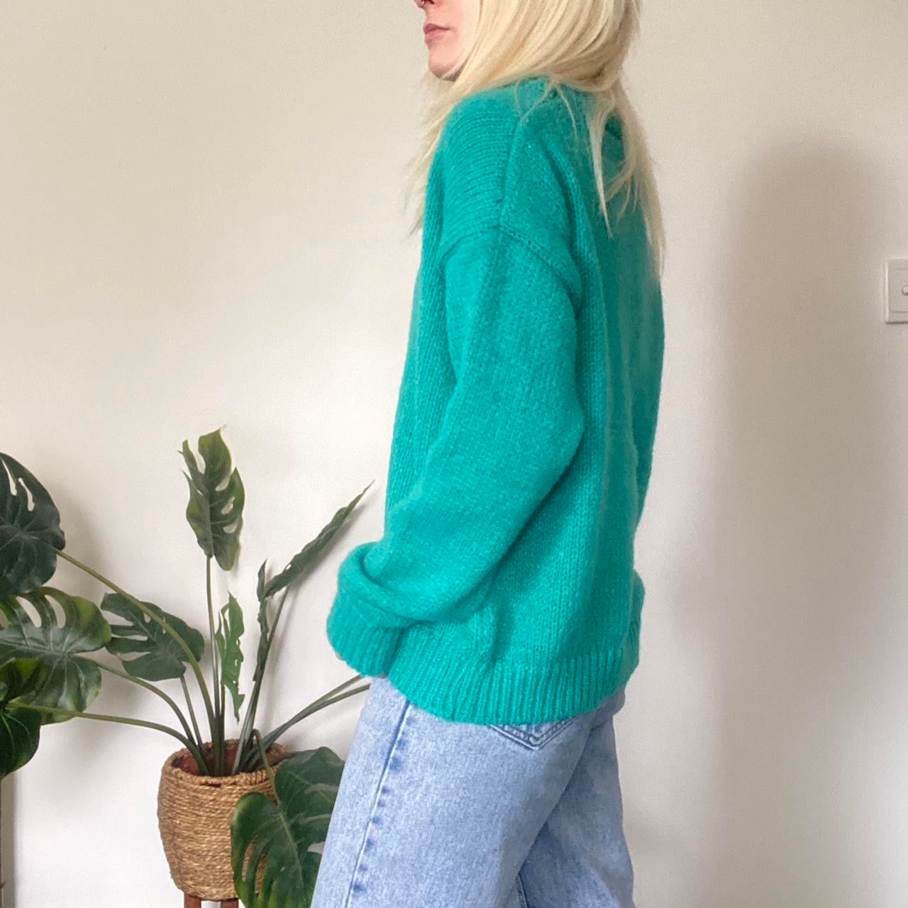 Cosy turquoise knit sweater!