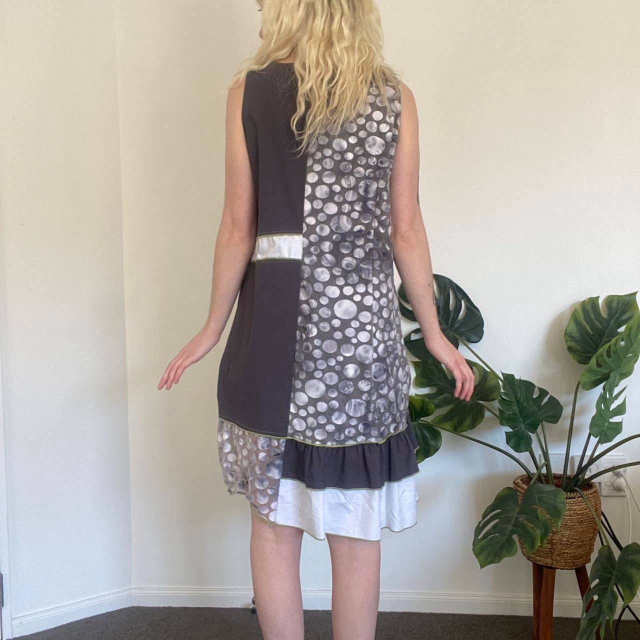 Y2K Grey and white fairy layered frill dress