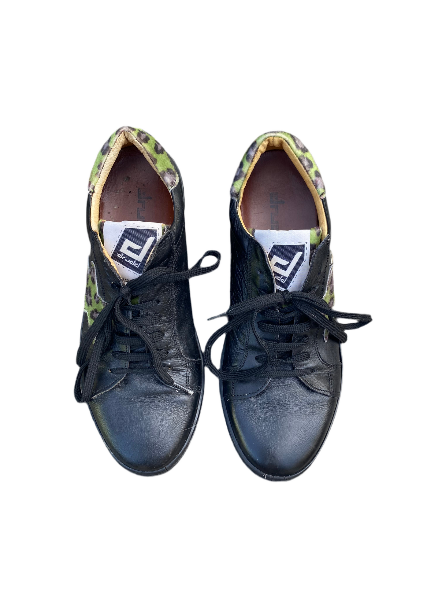 Sick Drudd Leather Leopard Print Star Sneakers