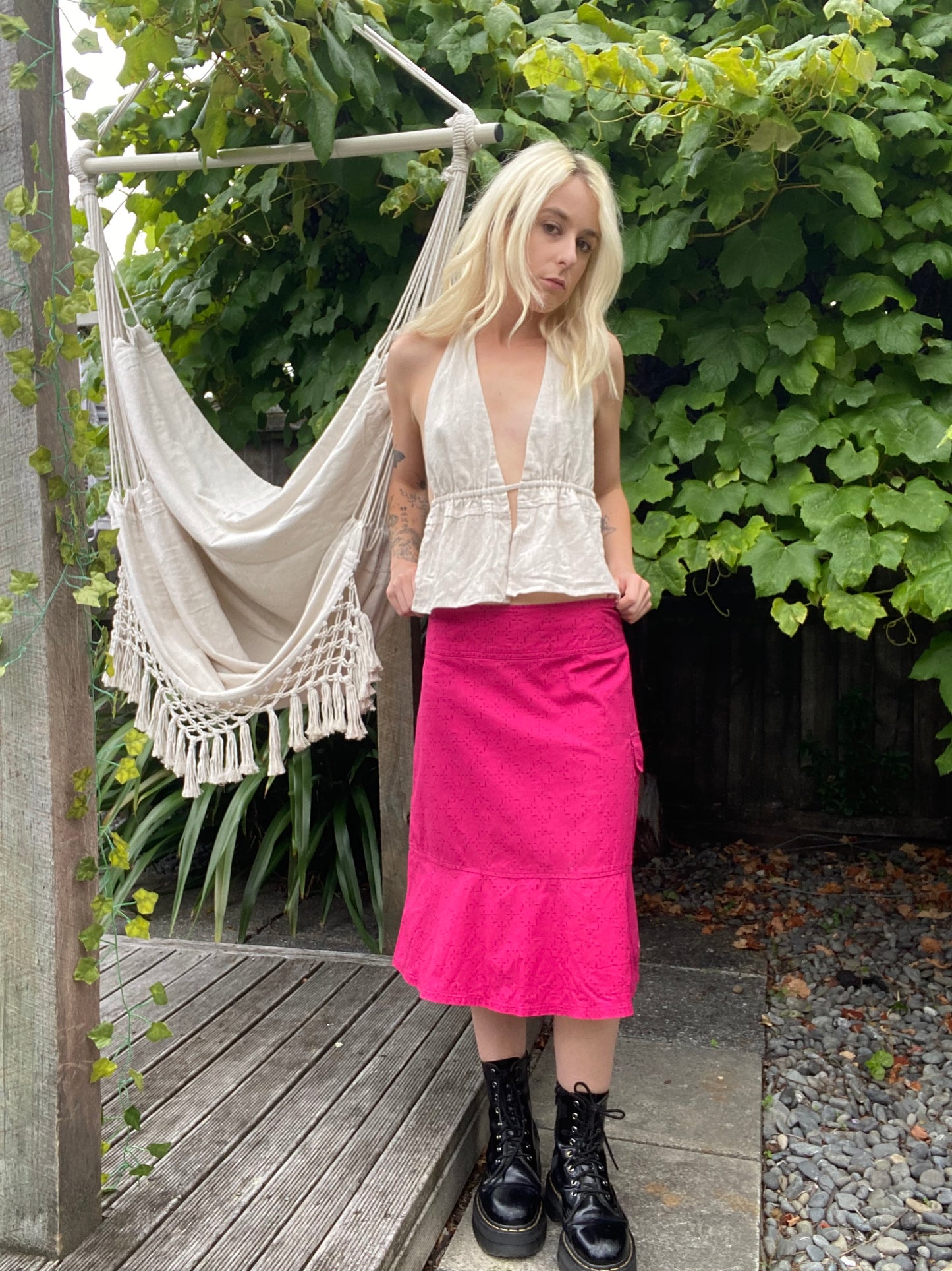 Kathmandu magenta pink midi skirt