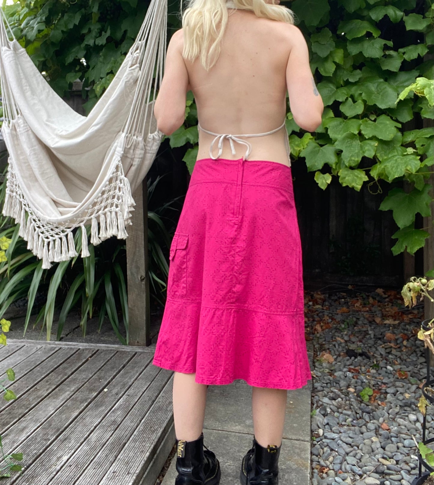 Kathmandu magenta pink midi skirt