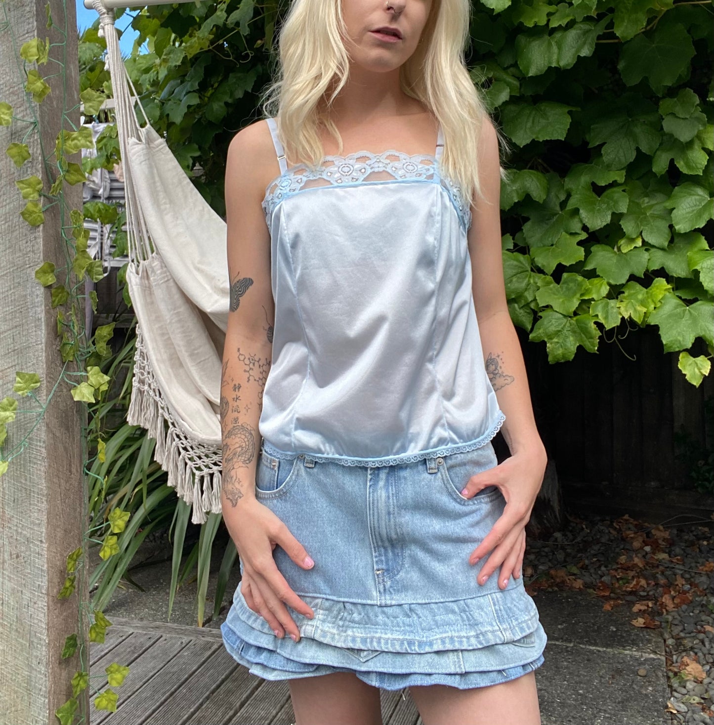 Vintage Baby Pink Lace Cami