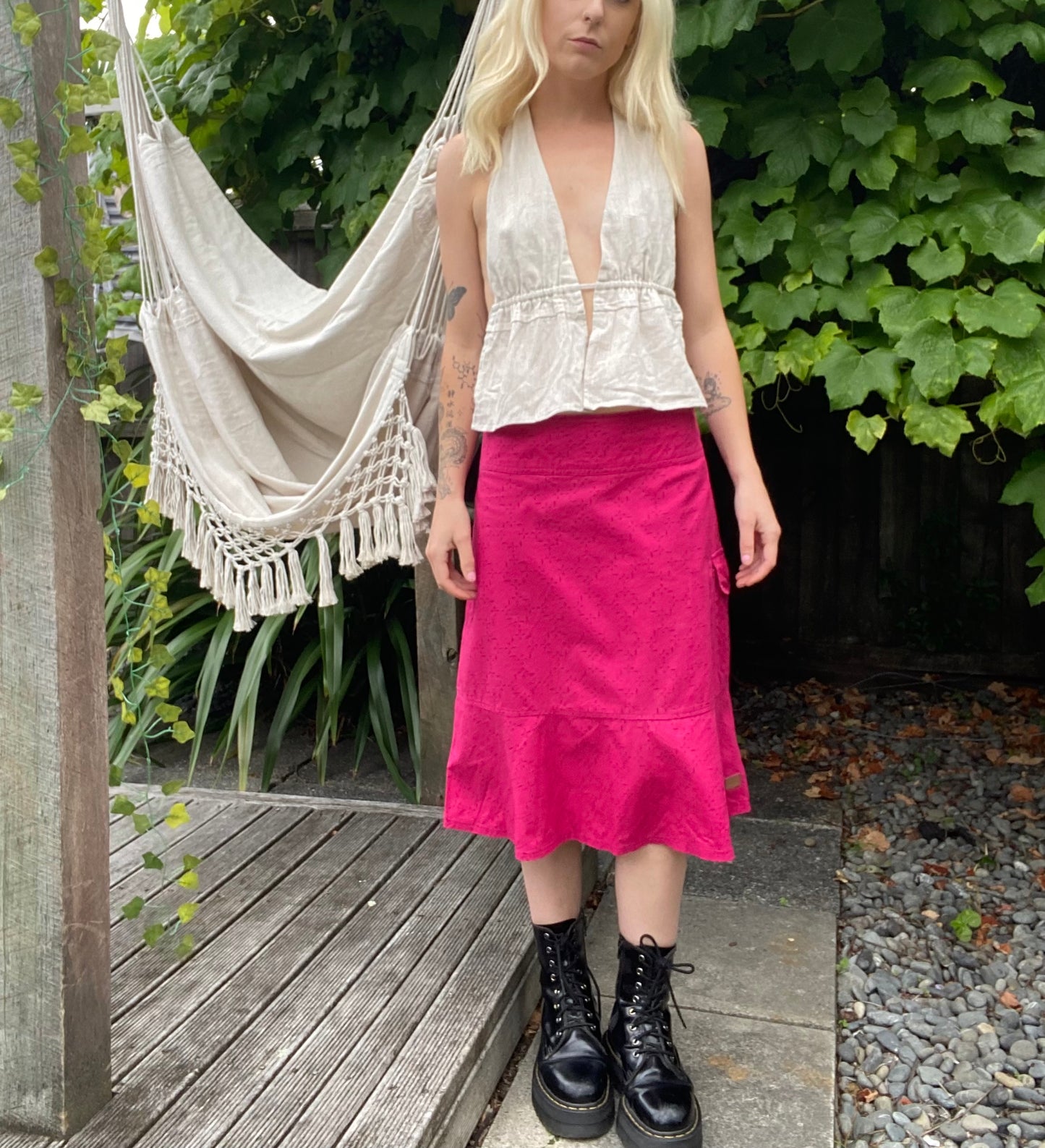 Kathmandu magenta pink midi skirt