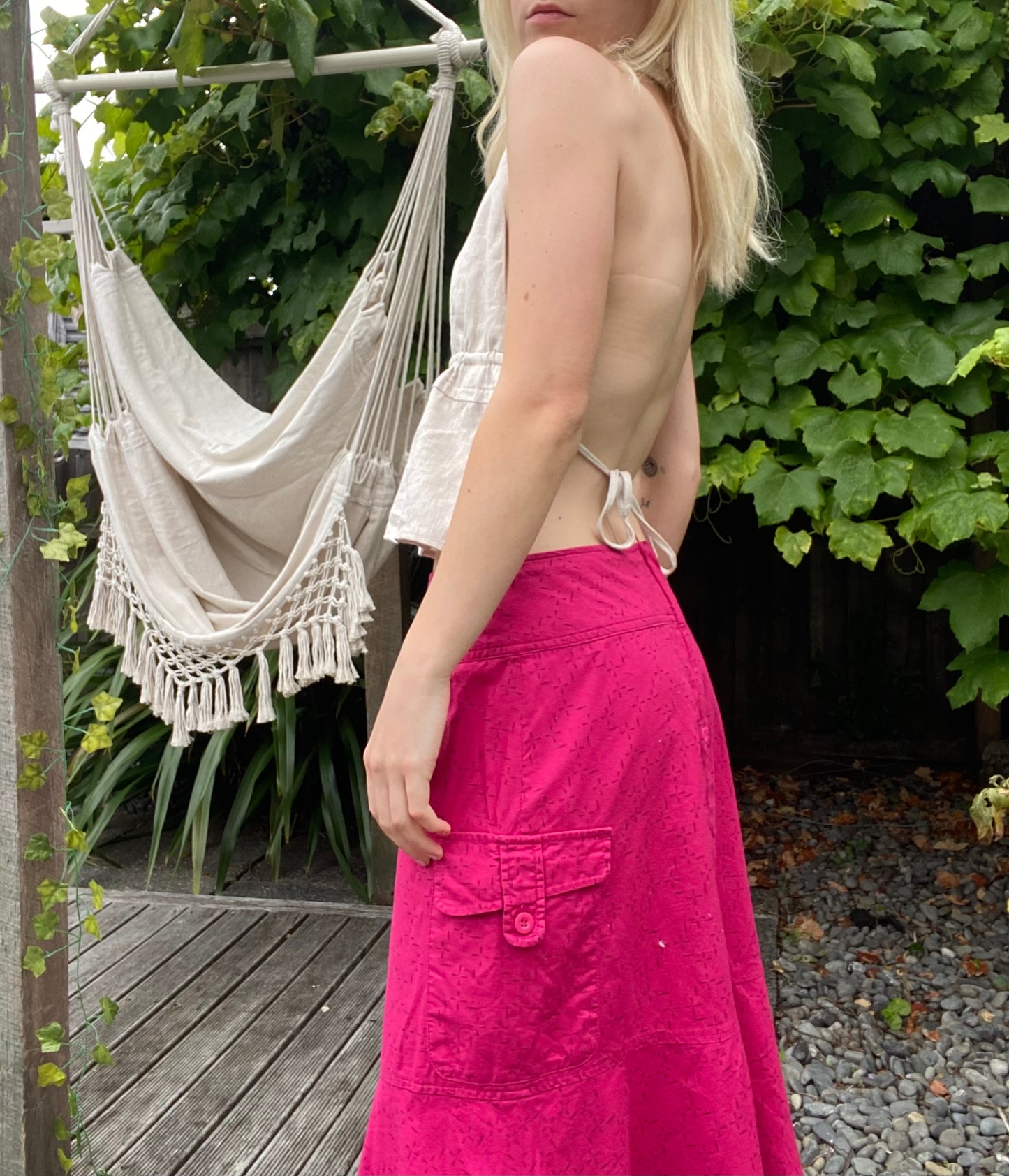 Kathmandu magenta pink midi skirt