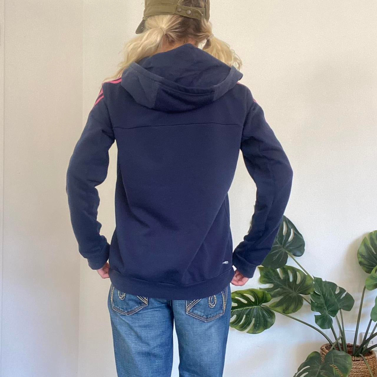 Navy and pink Adidas zip up hoodie