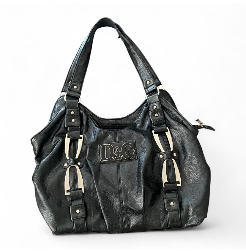Y2K chunky leather Dolce & Gabbana bootleg shoulder bag