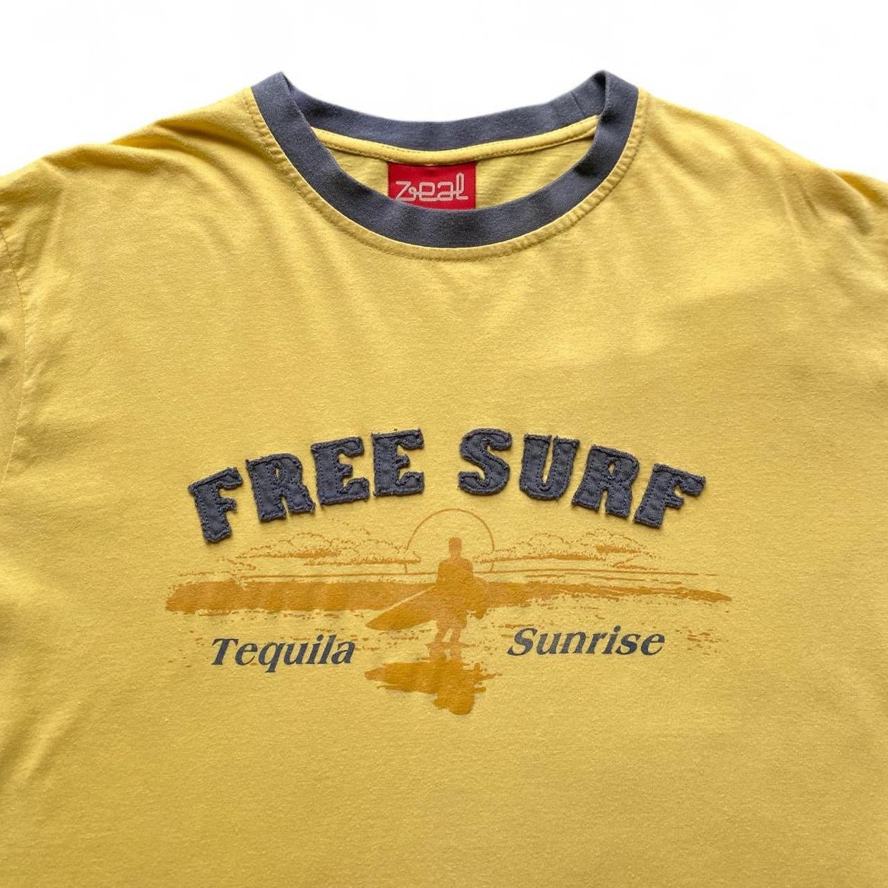 Sick Y2K Yellow and Grey zeal surf tee