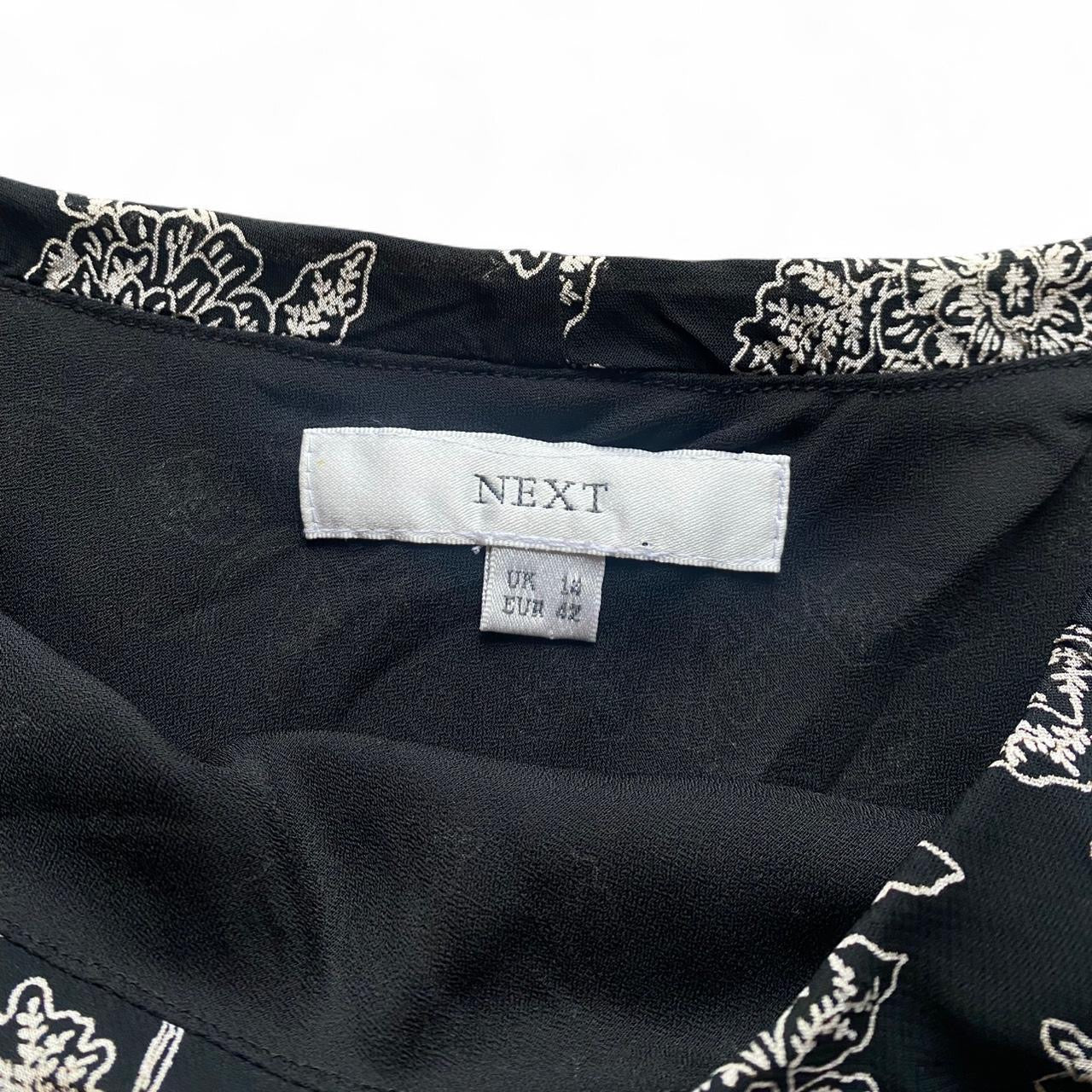 Vintage black and white floral midi skirt