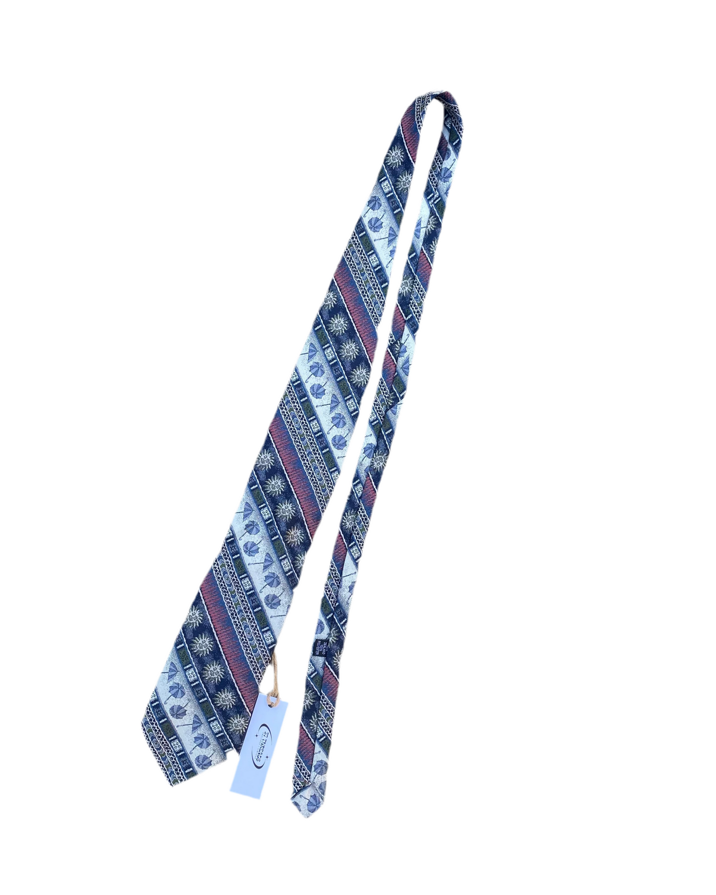 90s Vintage printed stripe tie