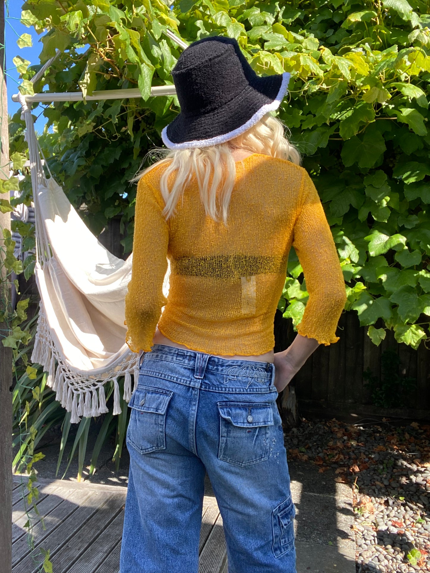 Yellow Rayon Tie Up Cardigan!