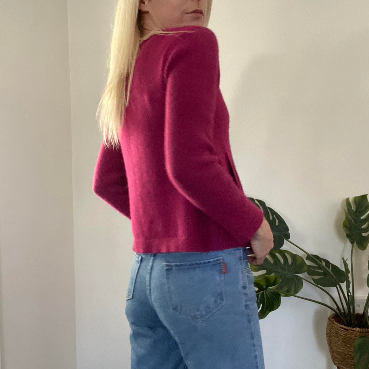 90s magenta pink cardigan with button up detail