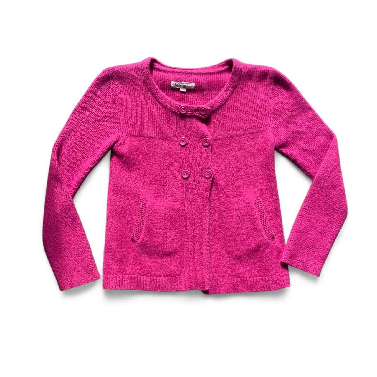 90s magenta pink cardigan with button up detail