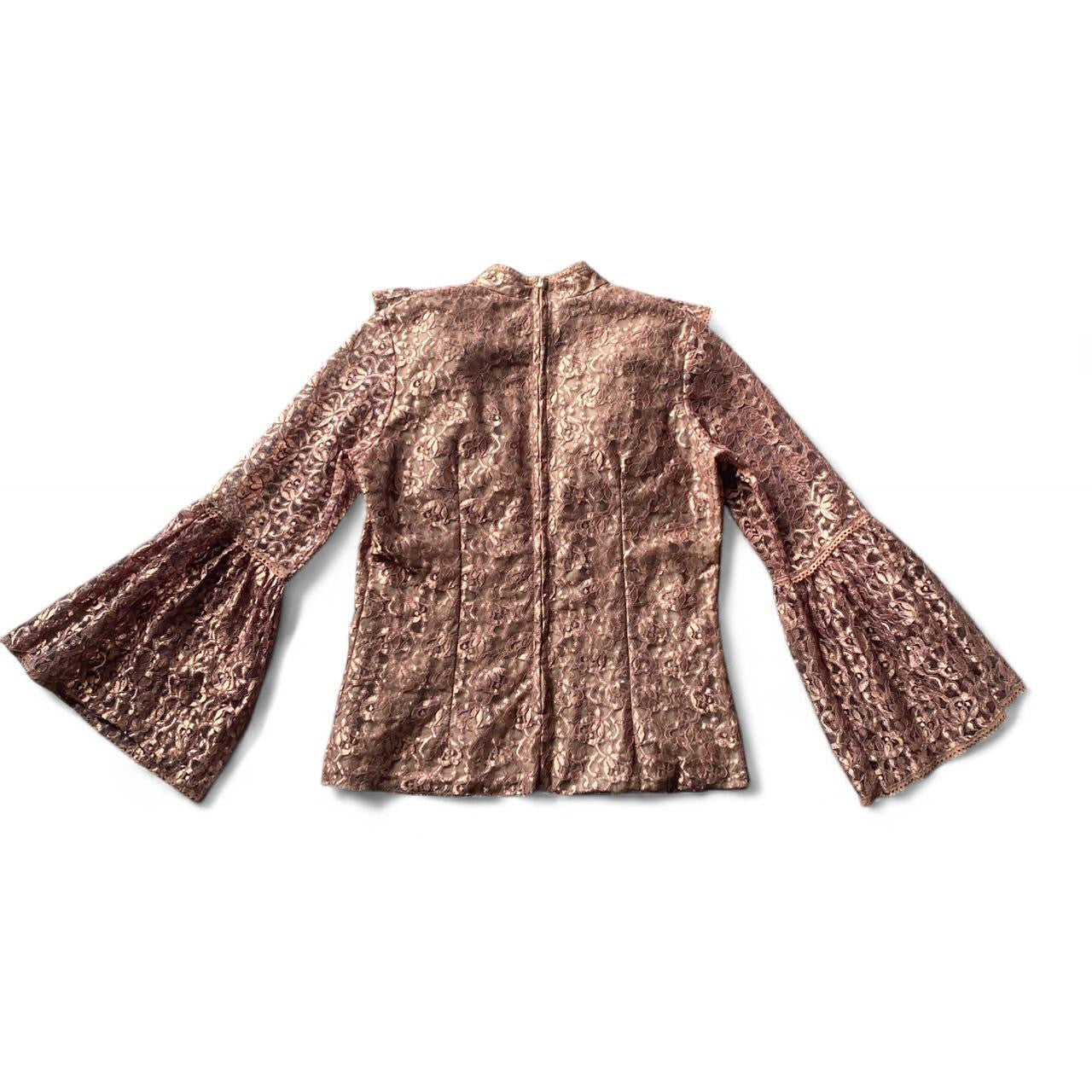 Vintage brown lace blouse