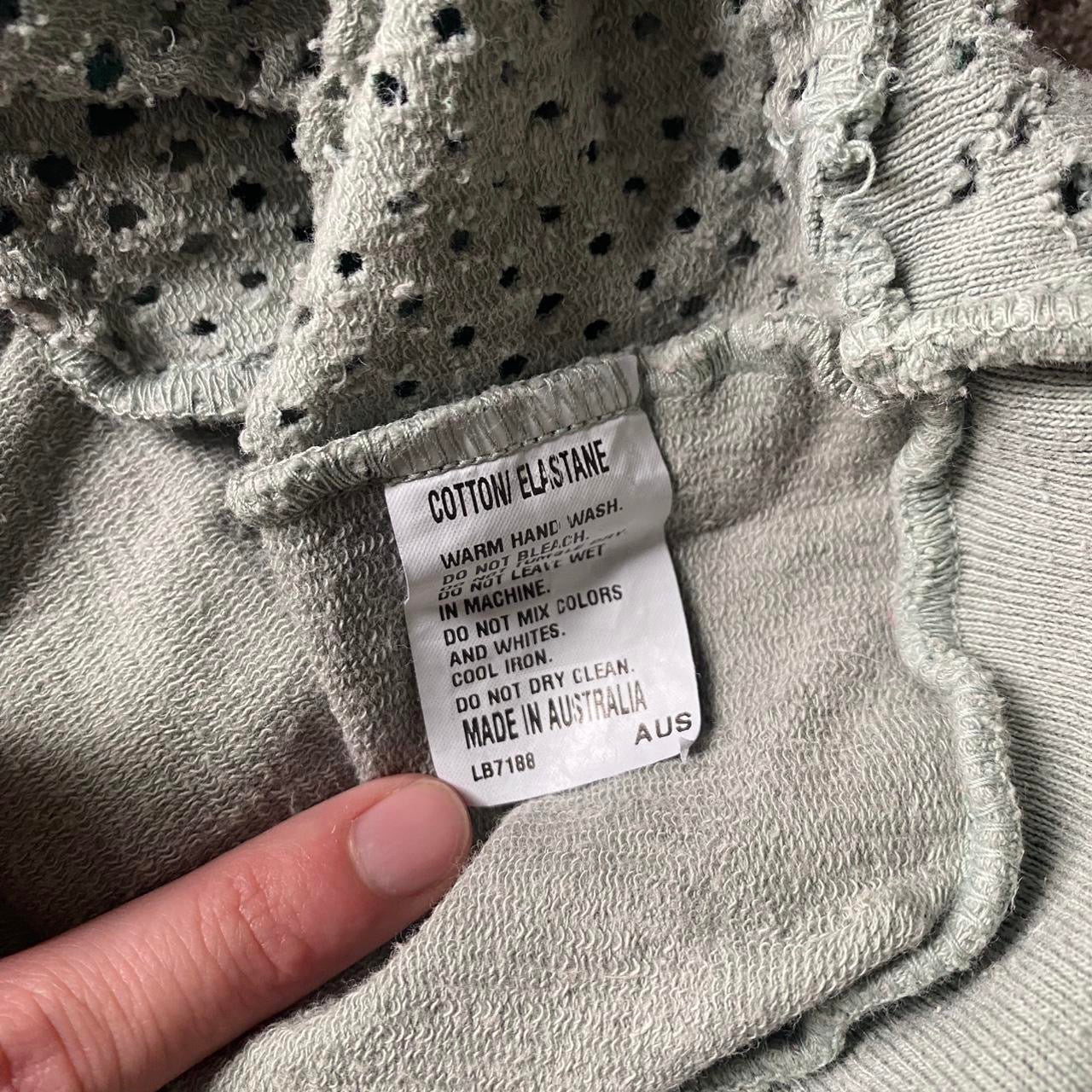 Sage green Y2K style distressed Crewneck