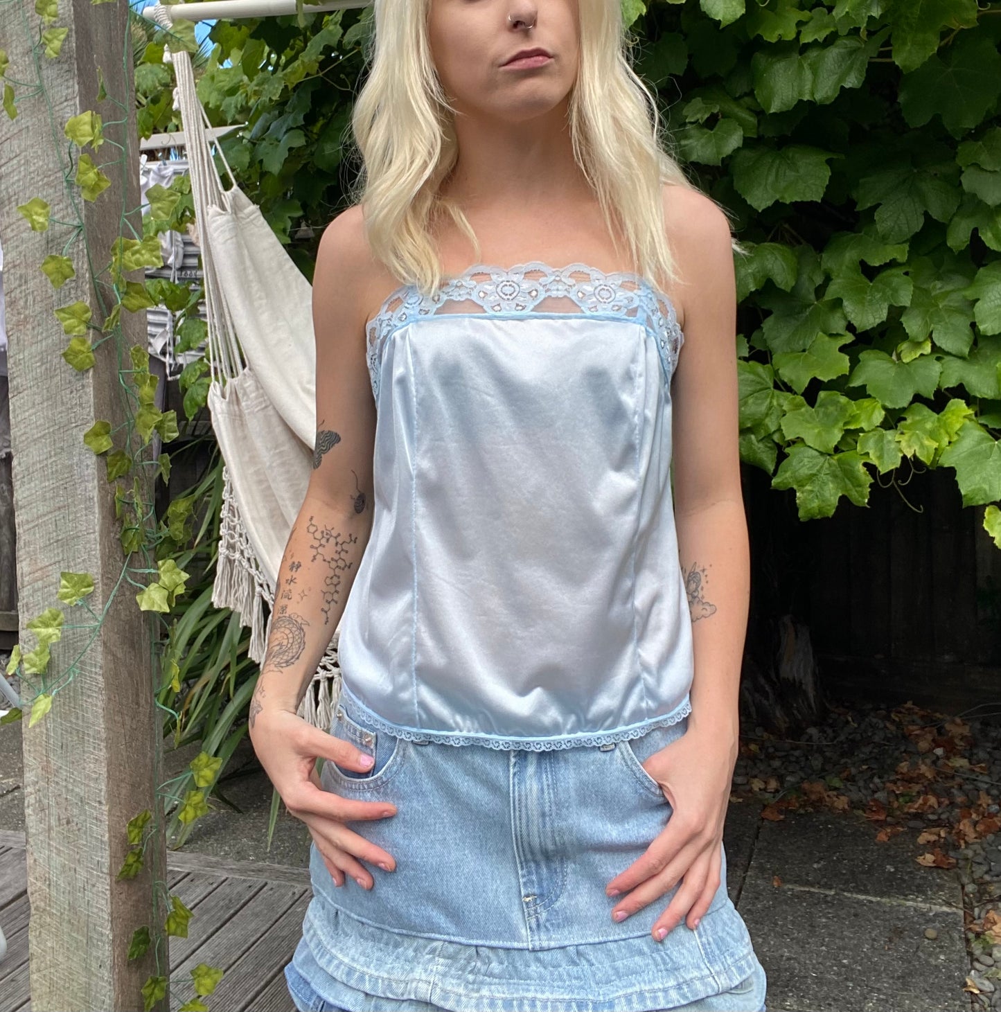 Vintage Baby Pink Lace Cami