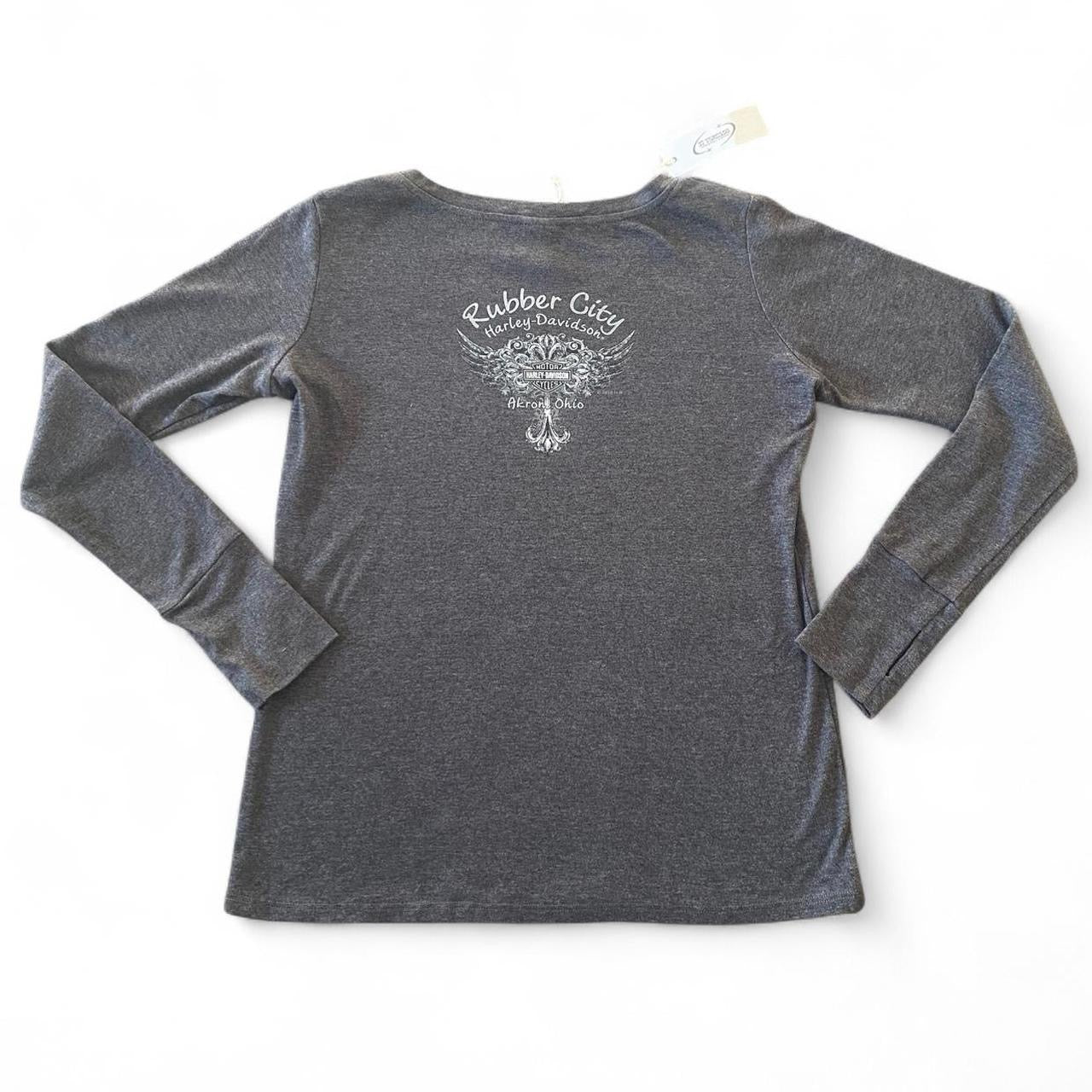 Vintage Grey/pink Harley Davidson long sleeve top