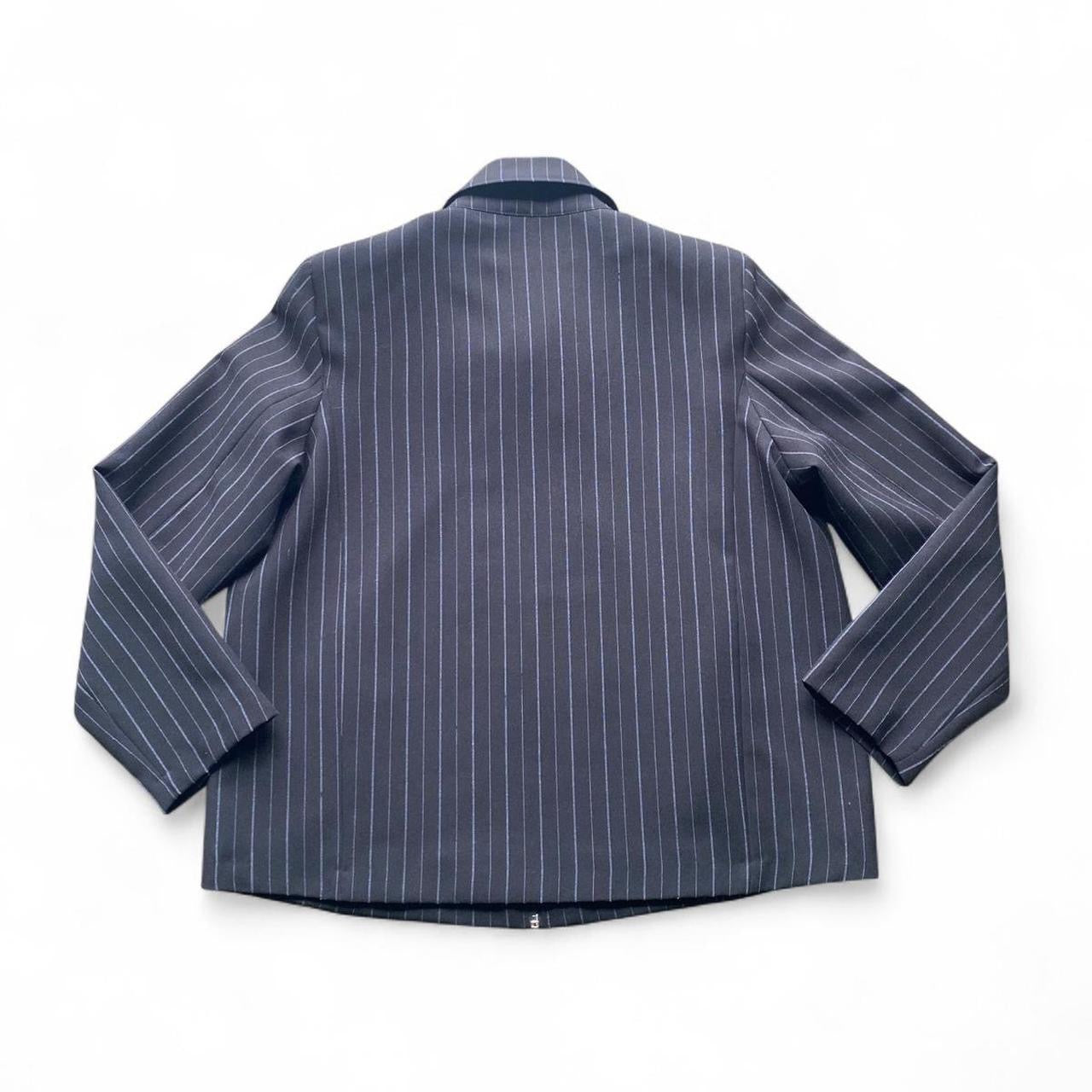 90s Style black and white pinstripe zip up jacket