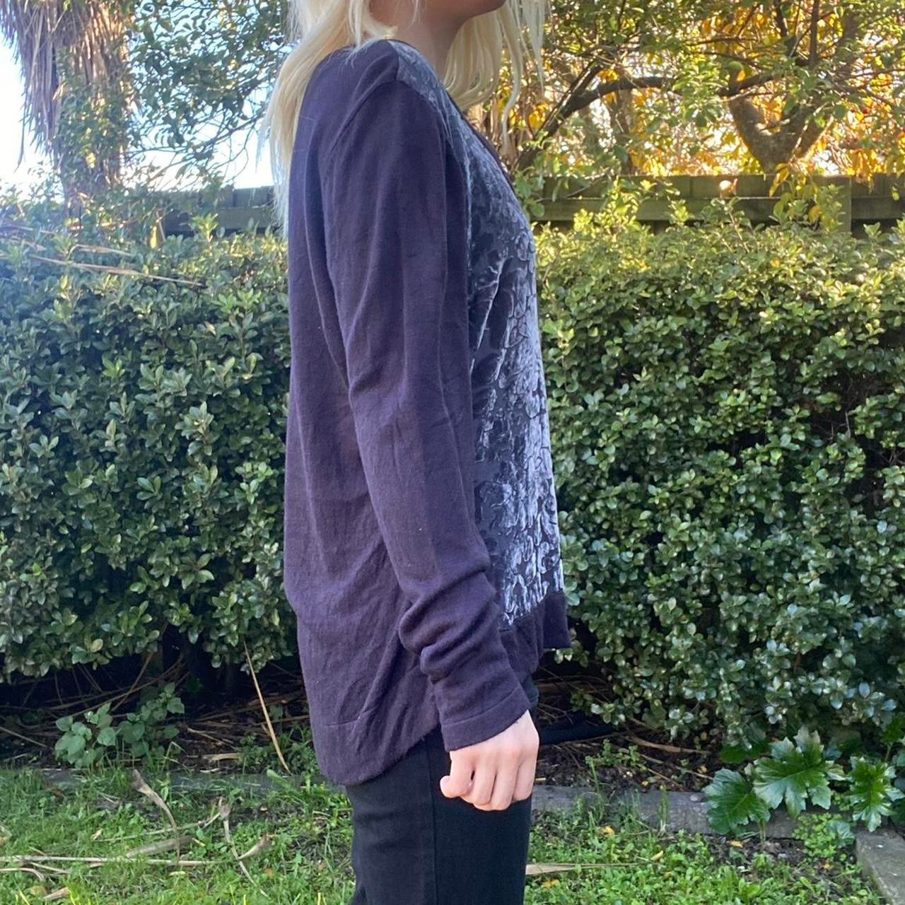 Navy velvet floral button up cardigan