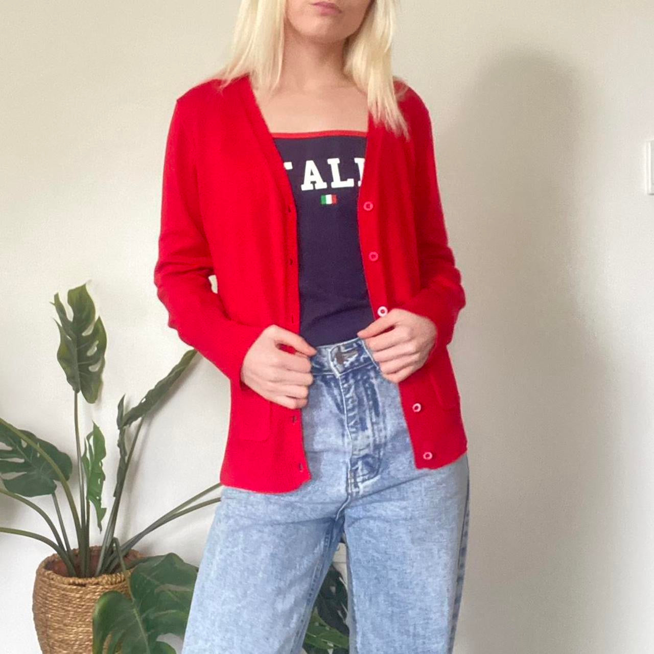 Cute red knit Cardi