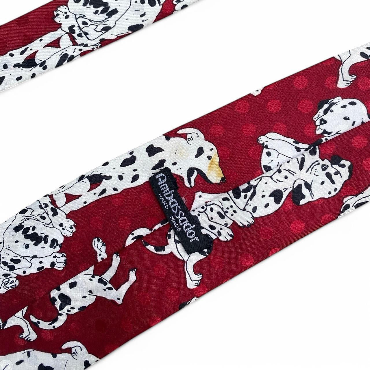 Sick Red and white Dalmatian tie