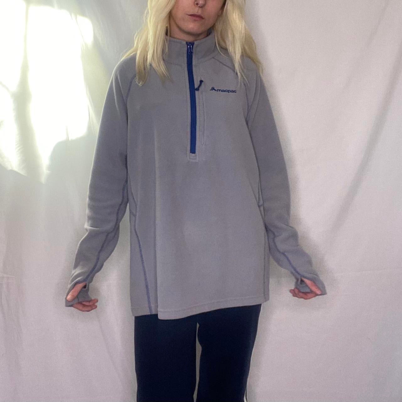 Macpac lightweight grey half zip fleece