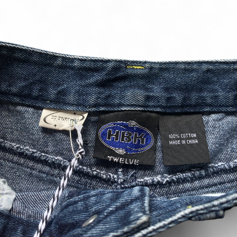 Reworked Mini denim skirt with pleats