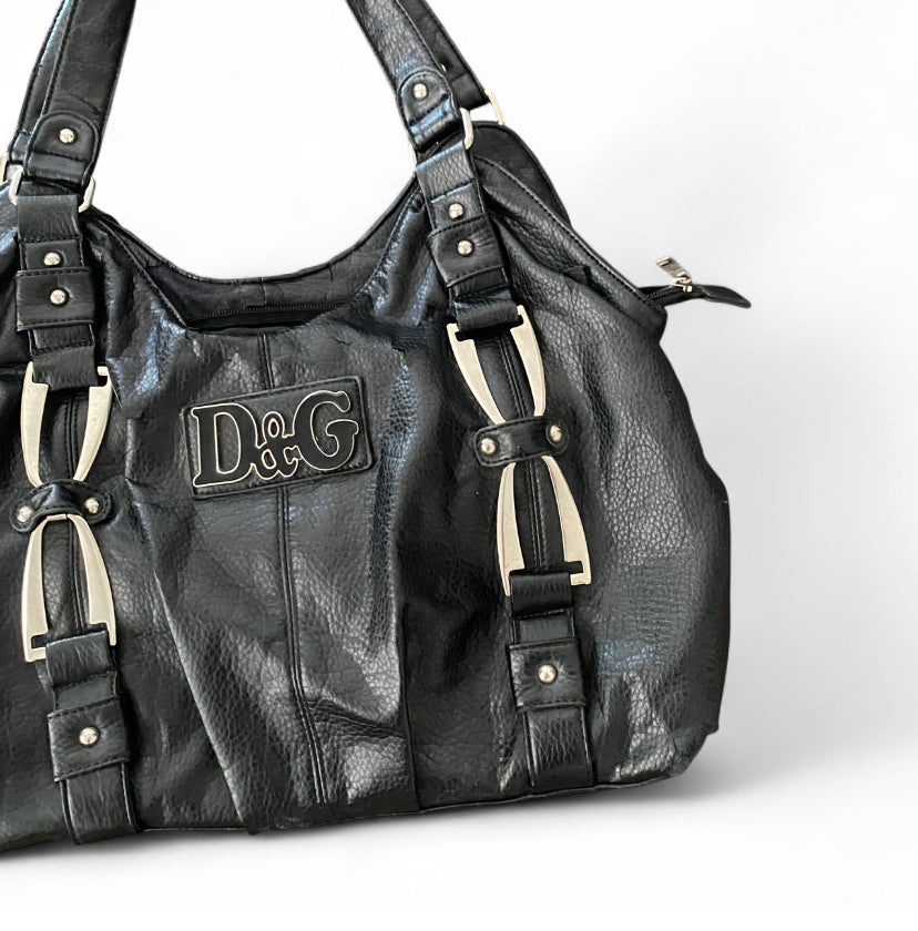 Y2K chunky leather Dolce & Gabbana bootleg shoulder bag