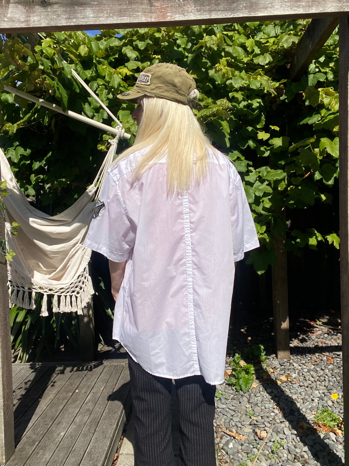 00s Hallensteins white button-up shirt
