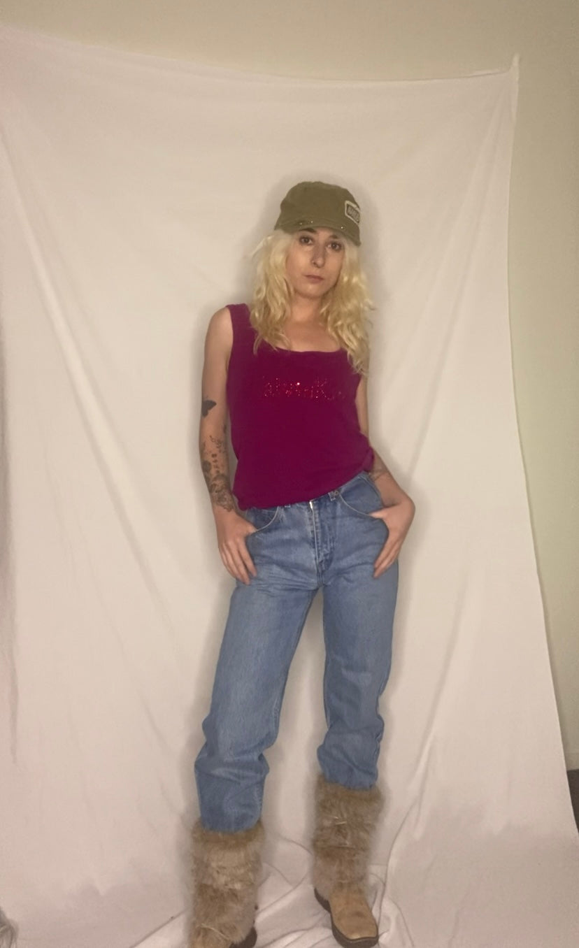 Vintage Zagato High-waisted, straight-leg blue denim jeans